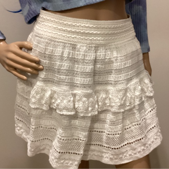 Aerie White Lace Ruffle Mini Skirt - Picture 6 of 8